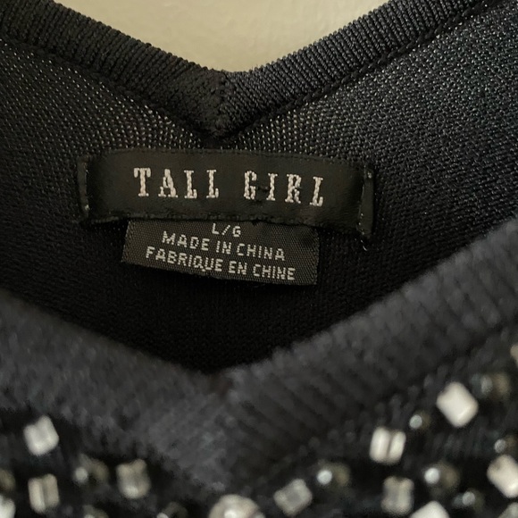 3/$15 Tall Girl beautiful Knitted Black Top Size L, Excellent condition Like New - Picture 2 of 7